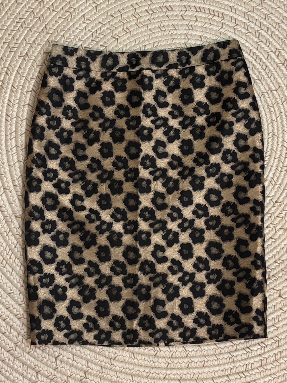 Ann Taylor Black and Gold Pencil Skirt